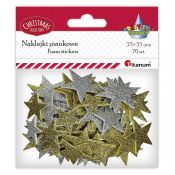 Naklejka (nalepka) Titanum Craft-Fun Series piankowe brokatowe gwiazdki (5696)