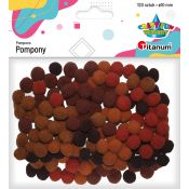 Pompony Craft-Fun Series brązowy 120 szt Titanum (0126B)