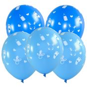 Balon gumowy Arpex Baby shower chłopiec 5szt. niebieska 280mm (KB2701)