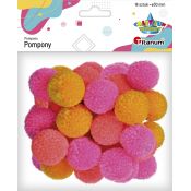 Pompony Titanum Craft-Fun Series jaskrawe mix 18 szt (DIY19308)