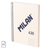 Kołozeszyt (kołonotatnik) beżowy A5 80k. 95g kratka Milan (57153E80SNCBG)