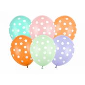 Balon gumowy Partydeco Kropki, mix (1 op. / 6 szt.) mix 300mm (SB14P-318-000-6)