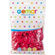 Balon gumowy metalizowany 100 szt czerwony 12cal (GM110/CZ/32)