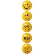 Magnes Fun&Joy Smiley okrągły pomarańczowy śr. 29mm 5 sztuk