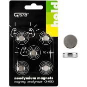 Magnes Grand neodymowy Srebrny śr. 10mm (130-1968) 5 sztuk