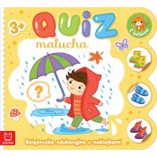 Książka dla dzieci Quiz malucha. Książeczka edukacyjna z naklejkami z kotkiem  3+