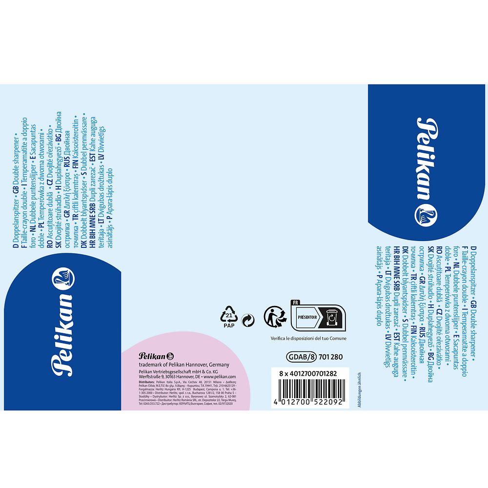 Temperówka Pelikan GRIFFIX 701280 niebieski plastikowa (300008247)