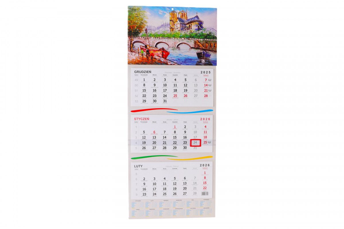 Kalendarz ścienny trójdzielne Darrieus