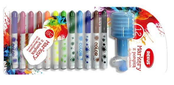 Marker specjalistyczny do dmuchania + szablony wkład mix Rexus (5113)