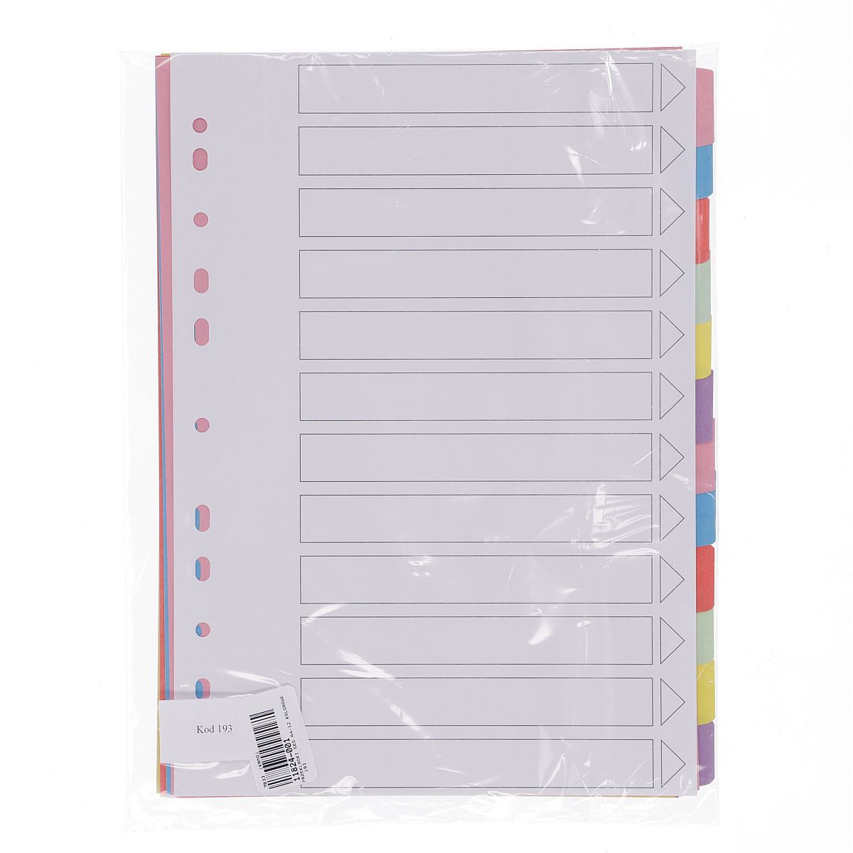 Przekładka czysta A4 mix kolorów 160g 12k Tryton Bis (193)