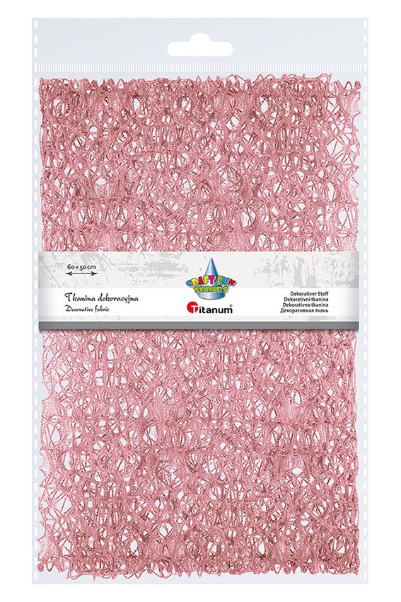 Ozdoba materiałowa Craft-Fun Series siatka koronkowa różowa Titanum (25CR0331-13)