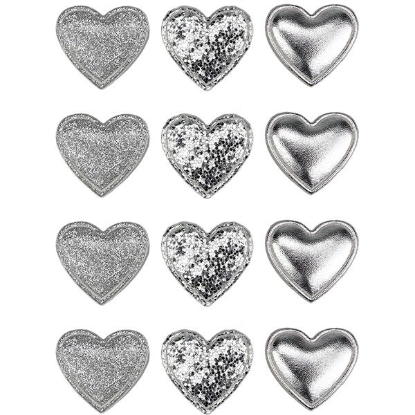 Ozdoba materiałowa Craft-Fun Series samoprzylepna Srebrne serduszka Titanum (BJ25042712)