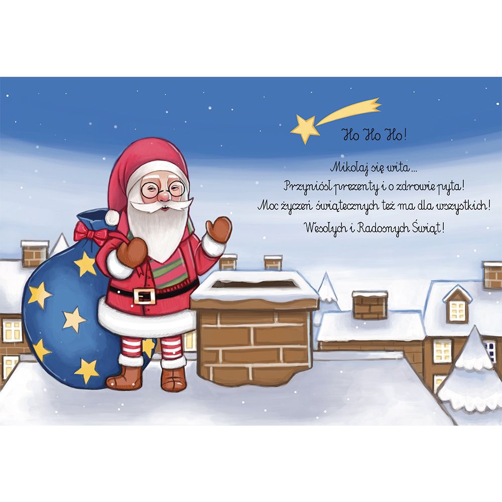 Kartka składana BN MIKOŁAJ W KÓŁKU B6 Henry (5905701480395)