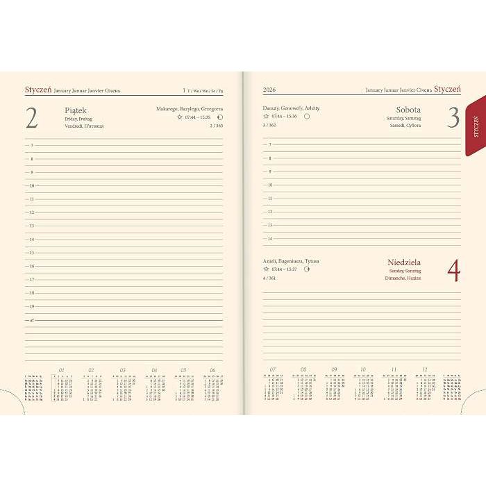 Kalendarz książkowy (terminarz) terminarz A5 145mm x 205mm Lucrum (21D-V)