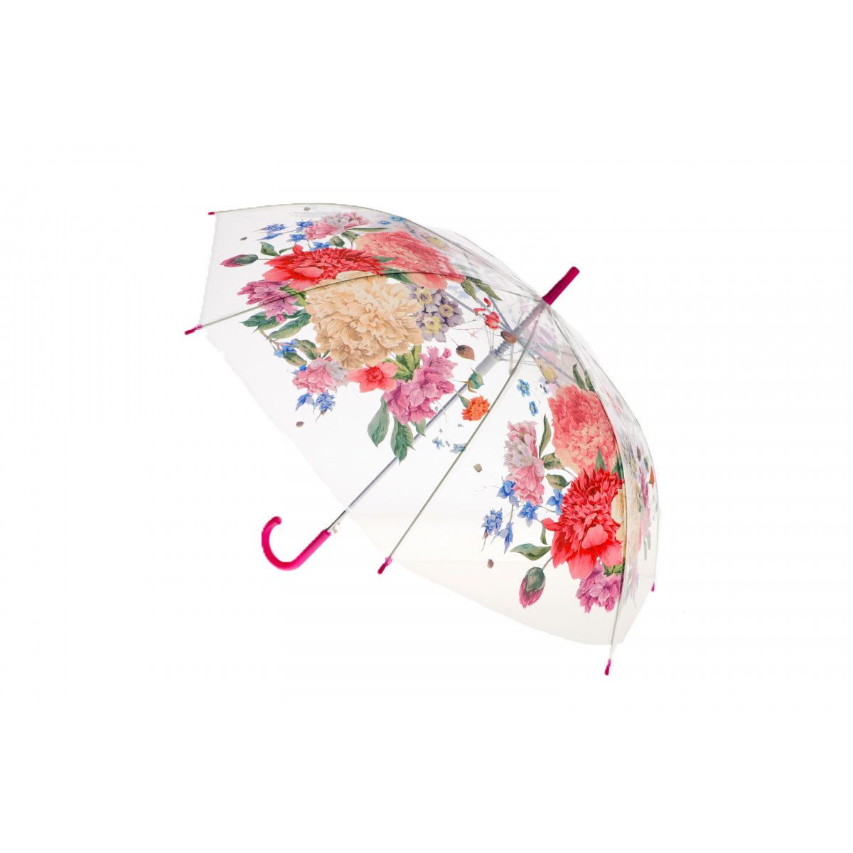 Parasol długa przezroczysta w kwiaty (SDA308)