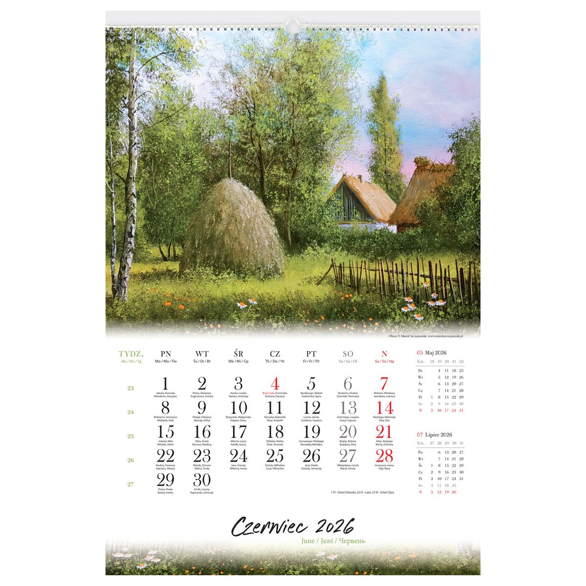 Kalendarz ścienny POLSKA W MALARSTWIE 13-planszowe 2024 320mm x 470mm Lucrum (RW06)