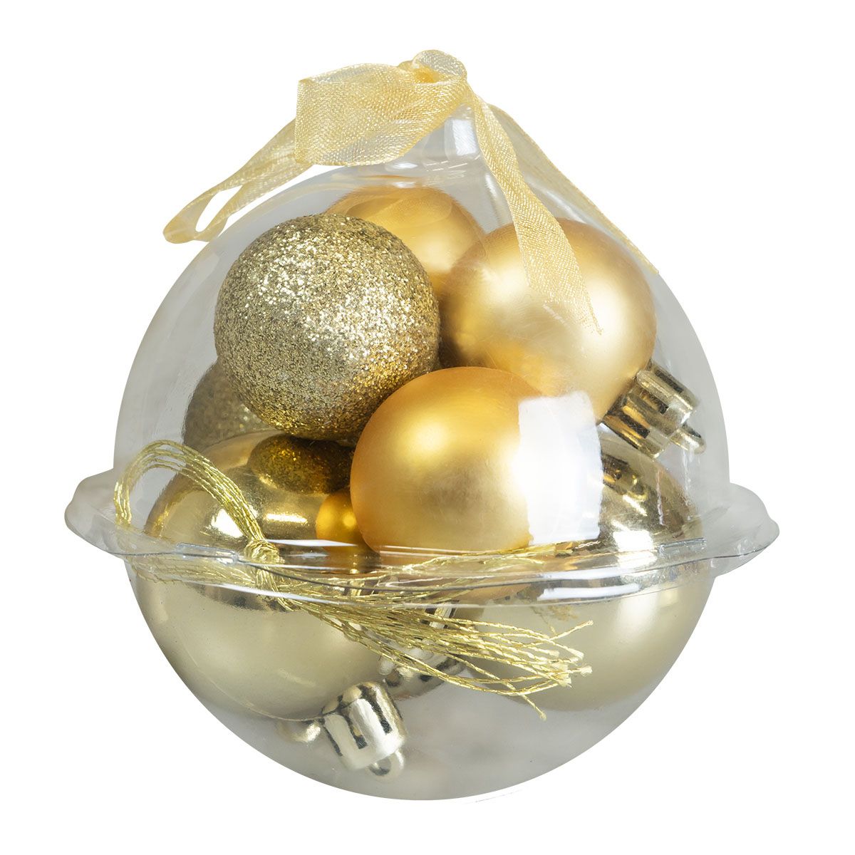 Bombki Zestaw dekoracji w bombce (9 szt.) - złote Arpex (BN6576ZLO-6170)