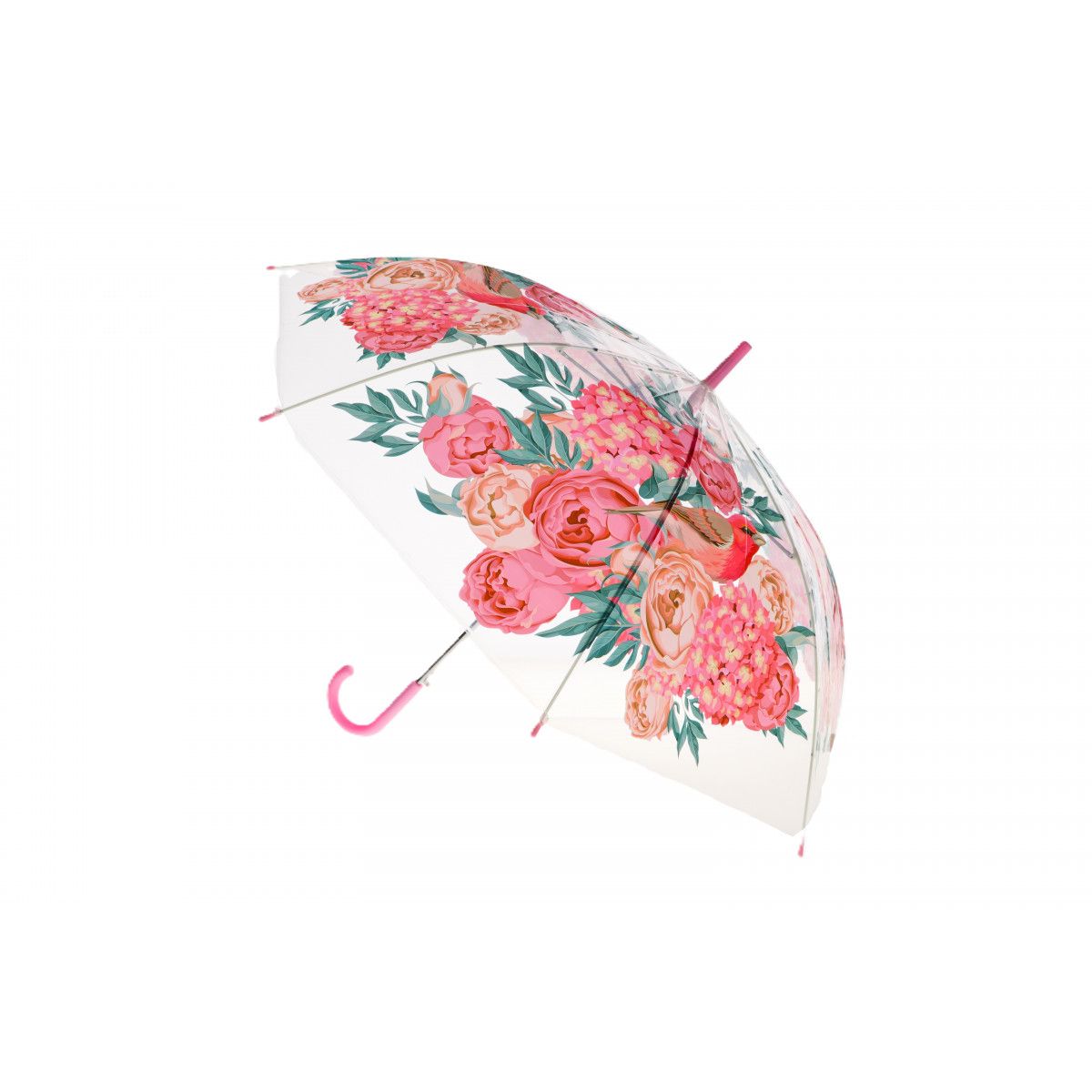 Parasol długa przezroczysta w kwiaty (SDA308)