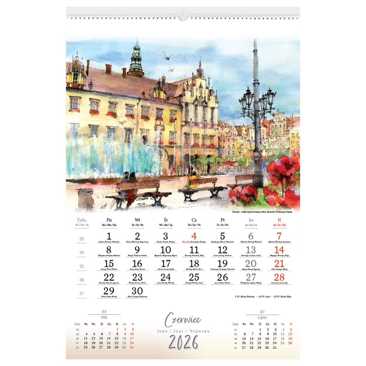 Kalendarz ścienny 13-planszowe 320mm x 470mm Lucrum (RW06)