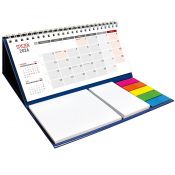 Kalendarz biurkowy miesięczny MAXI biurkowy z notesem, spiralowany 315mm x 192mm Wydawnictwo Wokół Nas (KB 054 B granatowy)
